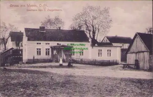 161306 AK Gruss aus Wusen, O.-Pr. Osetnik Orneta Gasthaus von J. Zaggermann 1916