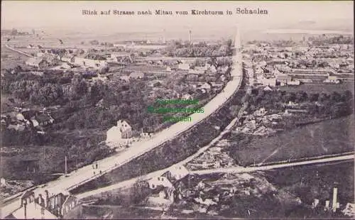 161527 AK Strasse nach Mitau vom Kirchturm in Schaulen Feldpoststation 1916