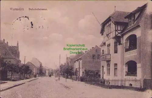 161308 AK Wormditt Bahnhofstrasse 1916