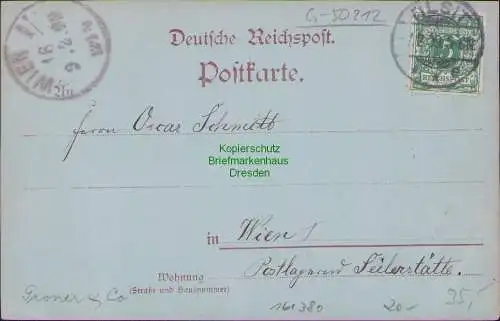 161380 AK Tilsit 1899 Mondscheinkarte Deutsche Straße vom Deutschen Tor gesehen