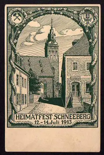 73145 AK Heimatfest Schneeberg 1913 Künstlerkarte A. Mayor