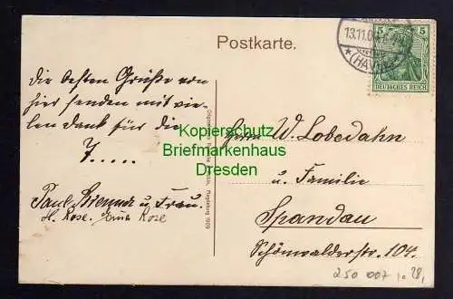 125007 AK Ketzin 1909 Paretzer Straße rechts Geschäft Klempnermeister Hermann Ro