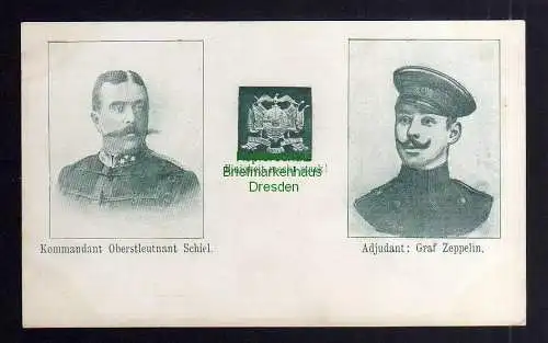 122333 AK Oberstleutnant Schiel Graf Zeppelin Einigkeit macht stark um 1905