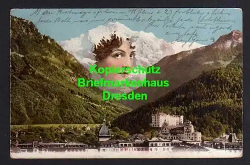 118481 AK Interlaken 1907 Berggesicht ala Hansen Nolde Frau Mädchen