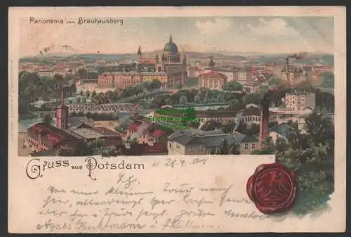 152050 AK Potsdam Litho 1901 Panorama vom Brauhausberg