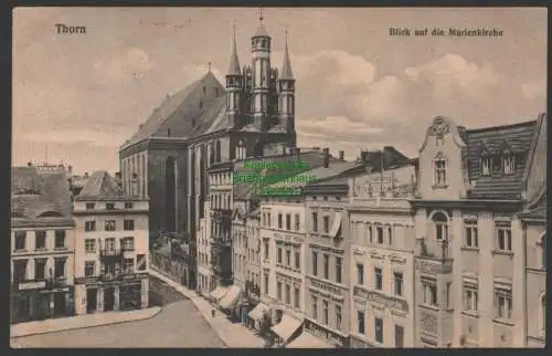 152182 AK Thorn Torun Wpr. 1915 Blick a. d Marienkirche Geschäfte Schuhwarenhaus