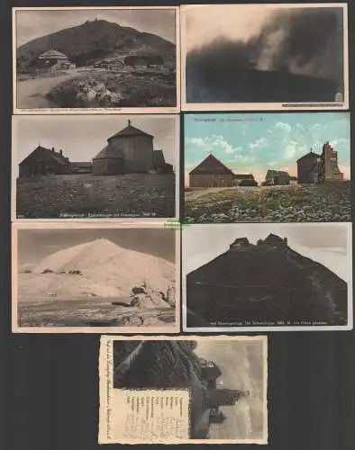 152179 7 AK Schneekoppe Riesengebirge Schlesierhaus Riesenbaude 1938 Winterbild