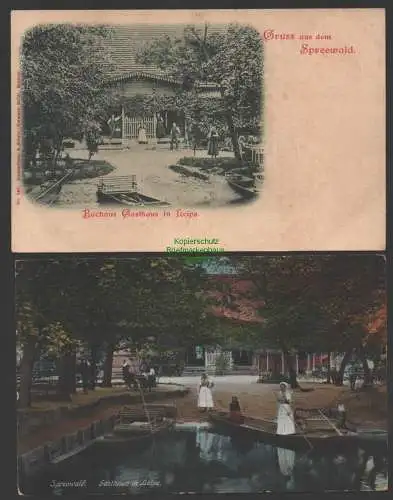 152175 2 AK Buchan`s Gasthaus in Leipe Spreewald um 1900 Wotschofska 1914