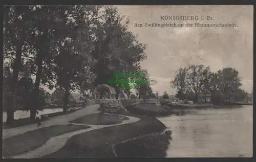 152025 AK Königsberg Opr. 1910 Am Zwillingsteich an der Hammerschmiede