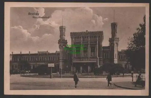 152009 AK Breslau Wroclaw 1918 Hauptbahnhof