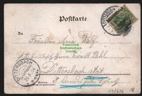 149692 AK Salzbrunn Schlesien 1904 KOS Dittersbach Städtisch Schloß Fürstenstein