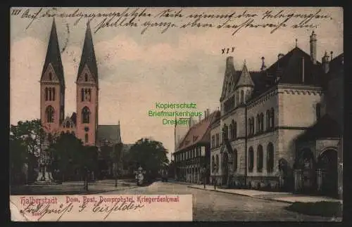 149845 AK Halberstadt Post Dom Probstei Kriegerdenkmal 1907