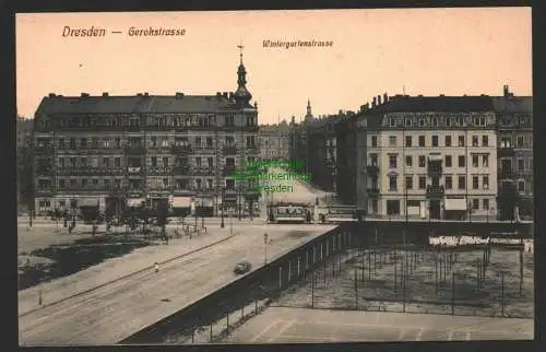 147064 AK Gresden Gerokstrasse Wintergartenstrasse um 1910 Kronen Drogerie