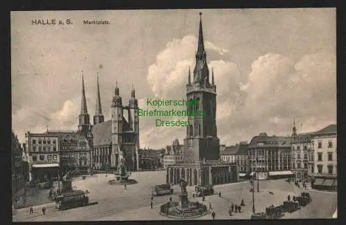 143784 AK Halle Saale Marktplatz 1915 Bahnpost Feldpost