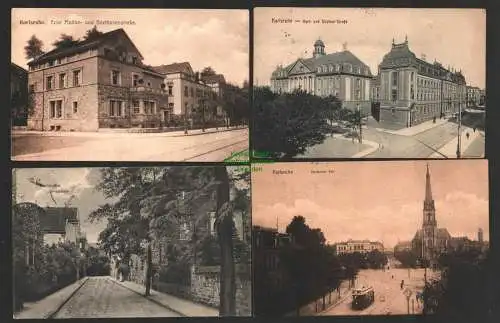 143851 4 AK Karlsruhe Karl- und Stephan-Straße 1923 Durlacher Tor 1910 Moltke