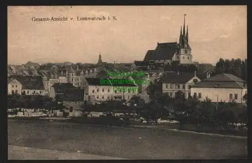 142390 AK Lommatzsch Gesamtansicht mit Kirche 1917