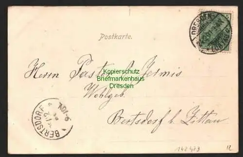 142473 AK Dresden Löbtau Plauensche Strasse mit Rathaus Drei Kaiser Hof 1901