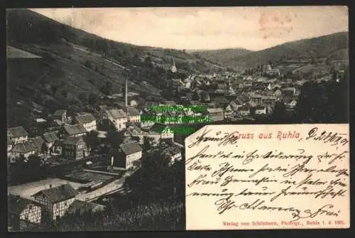 142739 AK Ruhla 1901 Teilansicht Tal mit Fachwerkhaus
