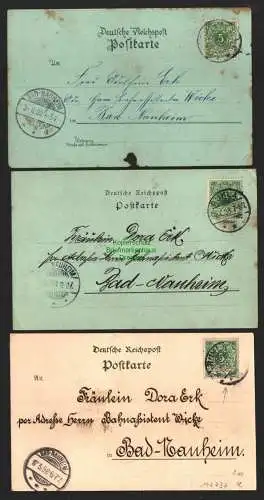 142737 3 AK Ruhla 1898 Litho Panorama Perfin G.T. Mondscheinkarte