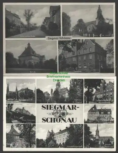 141213 2 AK Siegmar Schönau Hohensteinerstraße Kirche Schule Bücherei um 1925