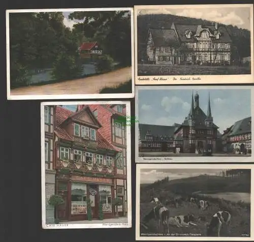 141374 5 AK Wernigerode Gaststätte Graf Hasso 1943 Rathaus Zillierbach Talsperre