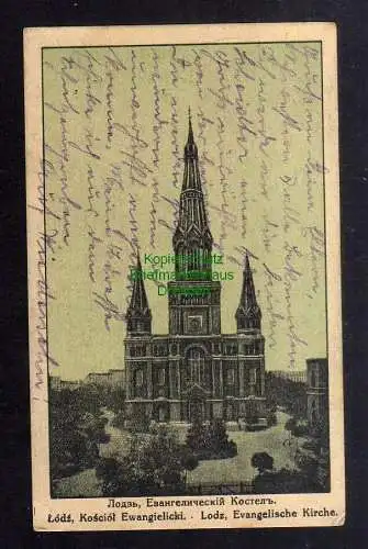 129444 AK Lodz Lodsch Evangelische Kirche 1915