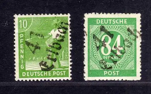 h3101 Handstempel Bezirk 41 Erlbach 2 Werte * mit Ziffer 84 gepr. BPP