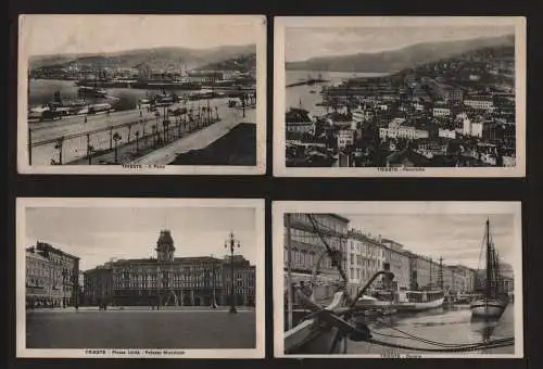 B13532 8 AK auf Albumseite um 1920 Trieste Triest Hafen Canale Panorama Venedig