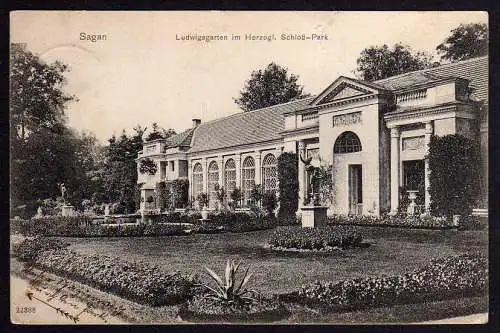 66372 AK Sagan Zagan Ludwigsgarten Schloß Park 1907