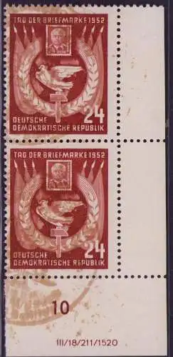 3343 DDR DV 319 gestempelt III/18/211/1520 Tag der Briefmarke 1952