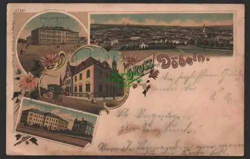 149052 AK Döbeln 1898 Litho Körnerplatzschule Post Gymnasium