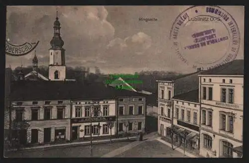 148503 AK Lublinitz O.-S. Lubliniec 1921 Ringseite Hotel Pietsch Geschäftshaus