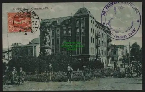 148562 AK Gleiwitz Gliwice 1921 Germania Platz Regiment de Artillerie