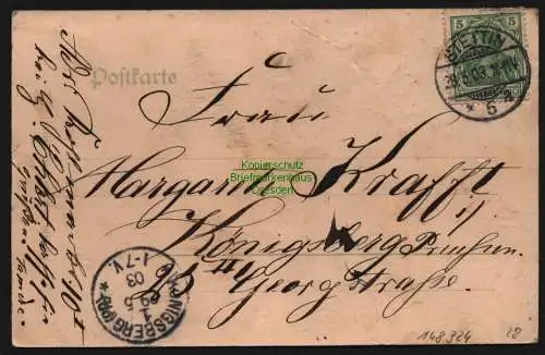 148324 AK Stettin Szczecin 1903 Abfahrt des Salondampfers Freya