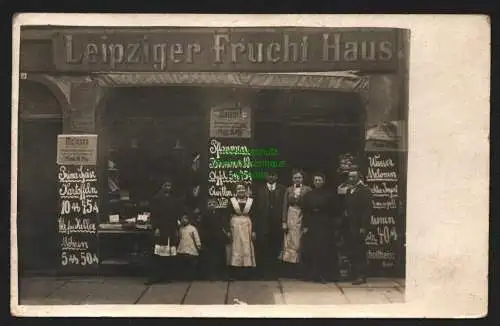 146816 AK Fotokarte Leipzig Leipziger Frucht Haus 1911