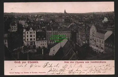 146886 AK Chemnitz 1903 Blick über Chemnitz vom Jakobikirchturm