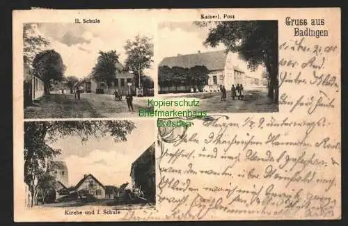 146378 AK Badingen Bismark Altmark Sachsen-Anhalt 1903 Kirche Schule Post