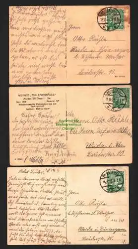 146348 3 AK Meißen Gasthof Jägerhof Zaschendorf 1925 Weingut Zum Bauernhäusl