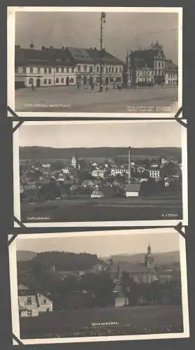 145841 3 AK Schluckenau Marktplatz Hotel Tabak Hauptverlag Schlukenau 1928