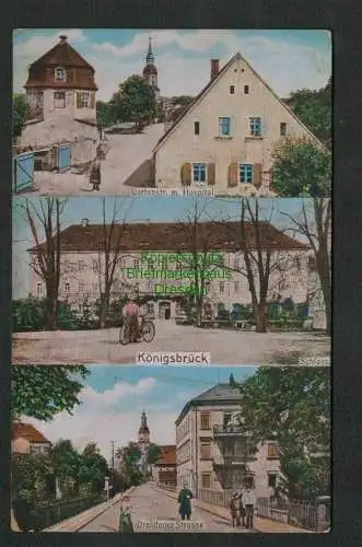 137815 AK Königsbrück 1910 Dresdener Str. Schloss Gartenstr. M. Hospital