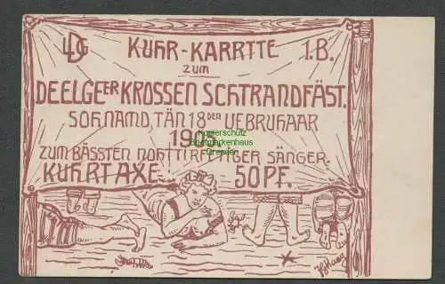 137481 AK Dresden 1905 Künstlerkarte Strandfest in Mundart Schtrandfäst