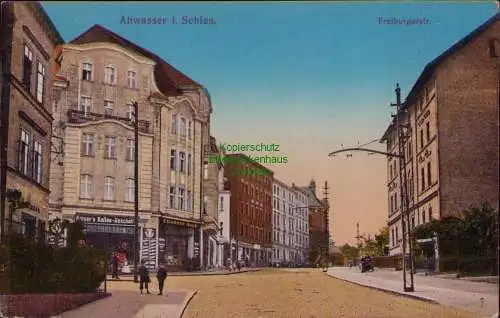 156595 AK Stary Zdroj Altwasser Walbrzych Waldenburg 1916 Freiburgerstraße Kaise