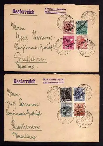 h1960 Handstempel Bezirk 16 Gehren 3x Auslandsbrief Österreich 6 Pfg. roterAufdr