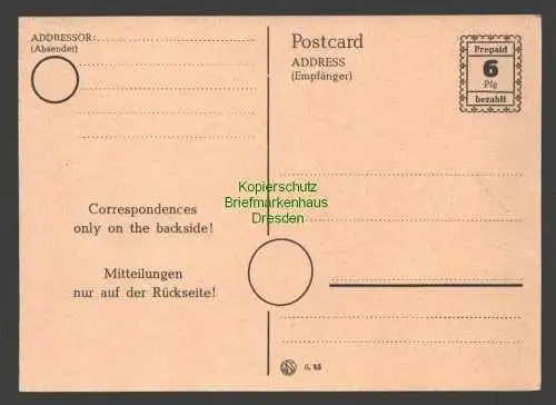 B7627 Alliierte Besetzung  Ganzsache Notausgabe P 792 I ungebraucht