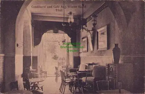 161636 AK Tilsit 1918 Sowetsk Kaliningrad Ostpreußen Conditorei Cafe Aug. Winter