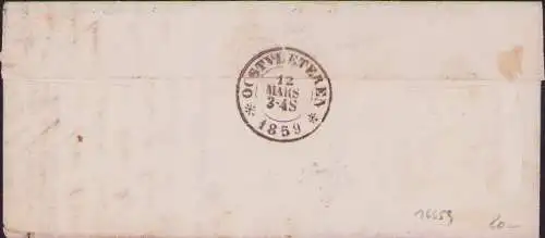 B-16659 Brief Belgien Mi. 8 König Leopold I. Tournay 43 nach Oostvleteren  1859