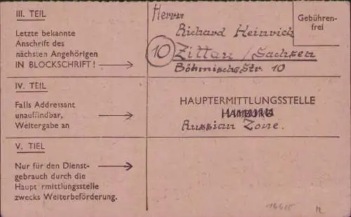 B-16625 Alliierte Besetzung 1946 Suchdienst Mitglied der geschlagenen Wehrmacht