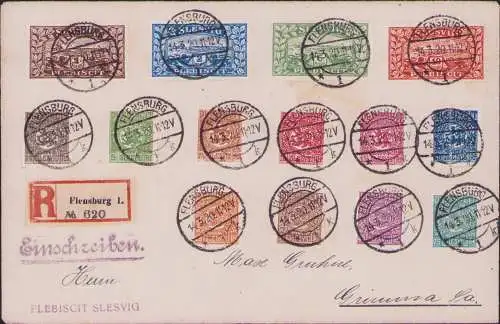 B-16678 Brief Deutschland Deutsche Abstimmungsgebiete Schleswig 1920 Flensburg