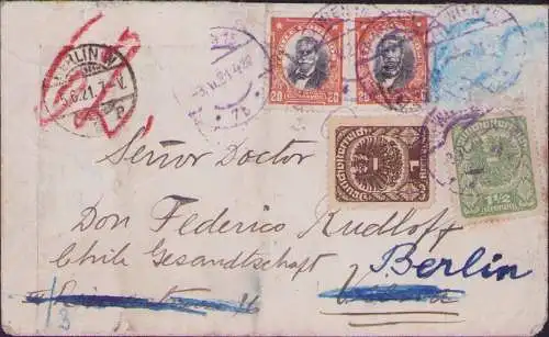 B-16689 Chile Österreich kuriose Mischfrankatur Wien Chilenische Gesandschaft