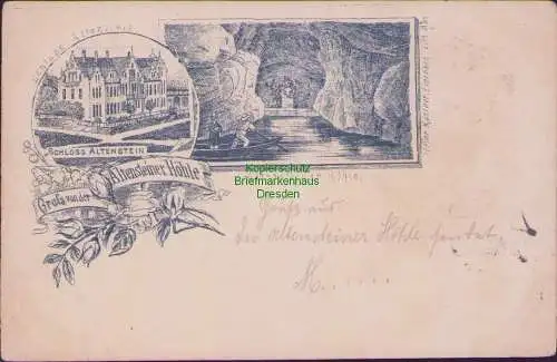 161603 AK Altensteiner Höhle bei Schweina Bad Liebenstein 1896 Schloss Vorläufer